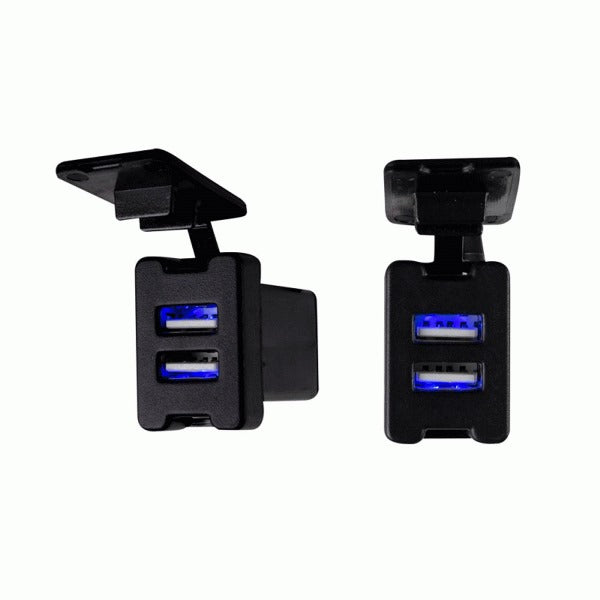 Install Bay IBR66 Toyota Style Knockout Dual USB Car Port Charger