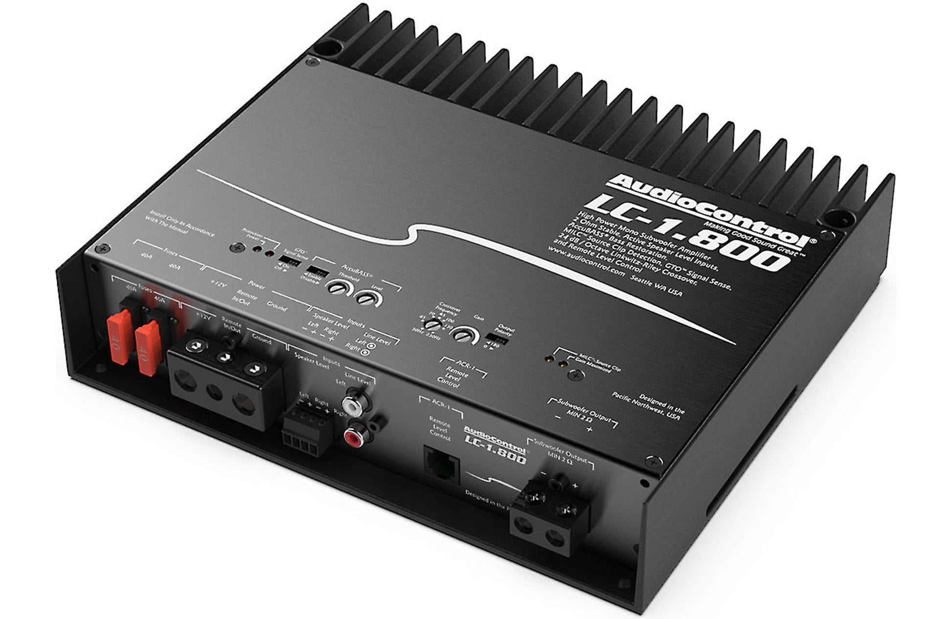 AudioControl LC-1.800 800W RMS Monoblock 2-Ohm Stable Stereo Car Audio Amplifier