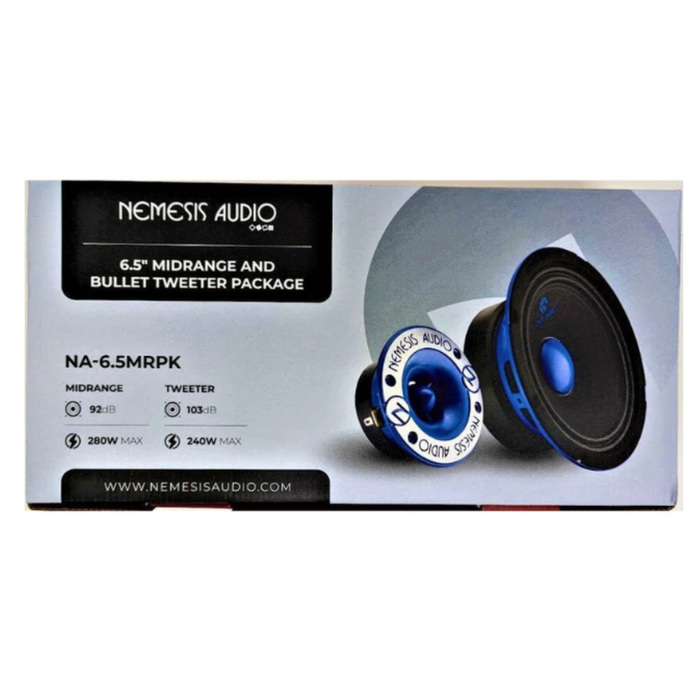 Nemesis Audio NA-6.5MRPK 6.5" 280W Max Midrange Speaker & Bullet Tweeter Package
