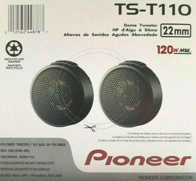 PIONEER TS-T110 140 W POLY DOME TWEETERS