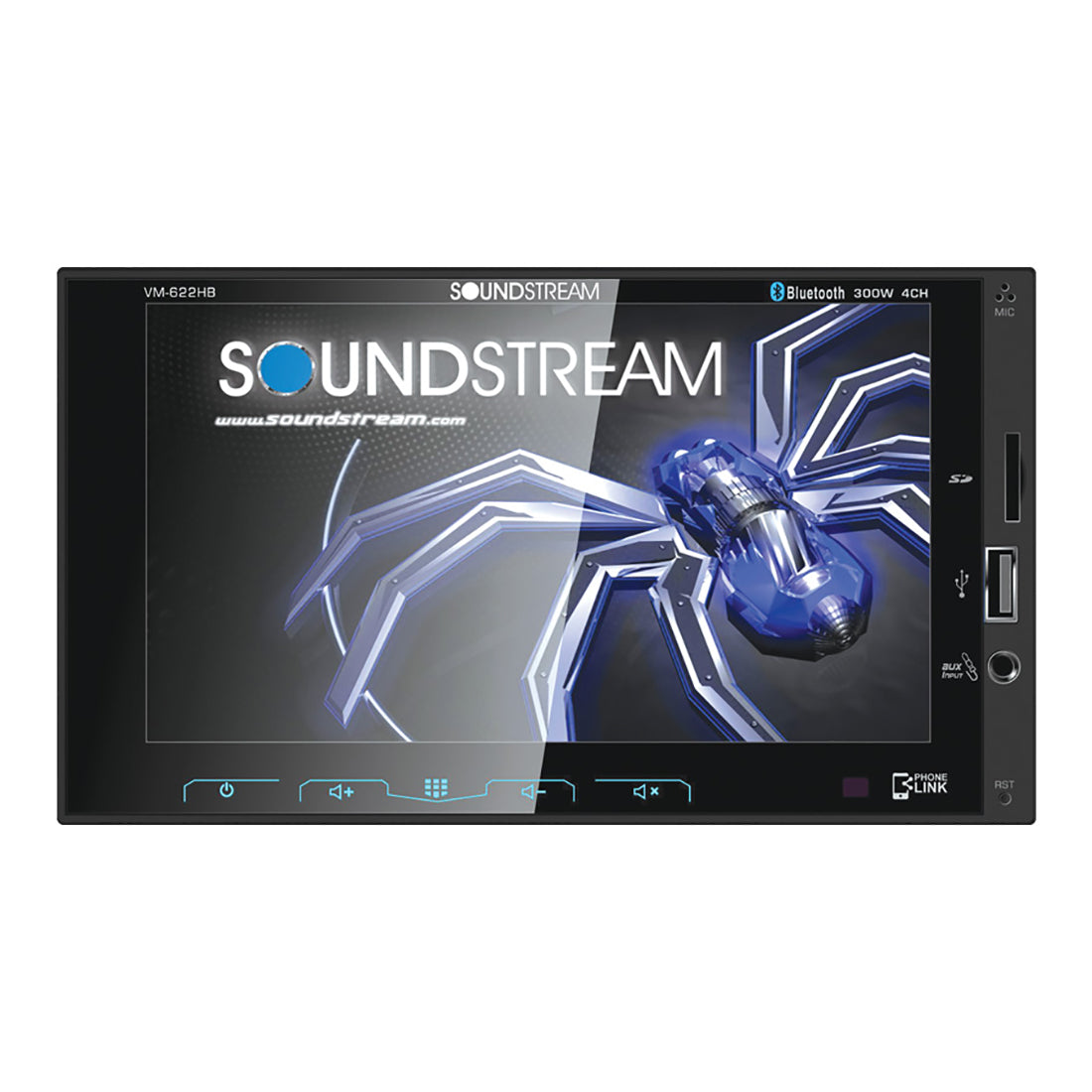 Soundstream VM-622HB 2-DIN Bluetooth Digital Media Receiver w/ 6.2" Touchscreen