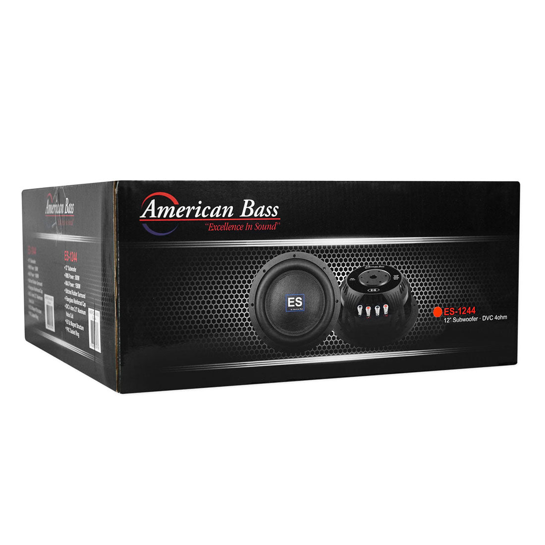 American Bass ES1244 1500 W Max 12" Dual 4-Ohm DVC Stereo Car Audio Subwoofer