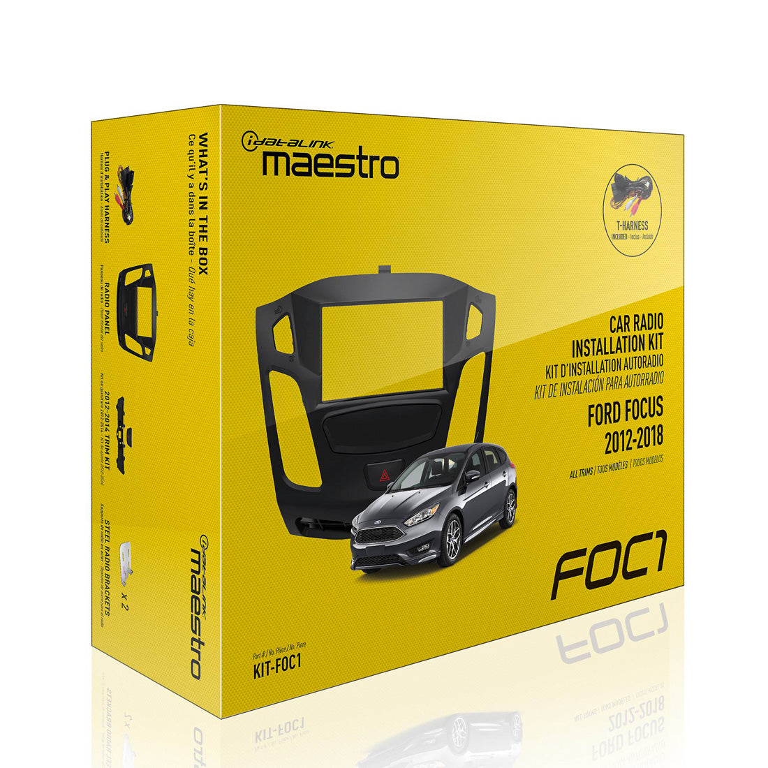 iDatalink KIT-FOC1 2-DIN Car Radio Installation Dash Kit for 2012-18 Ford Focus