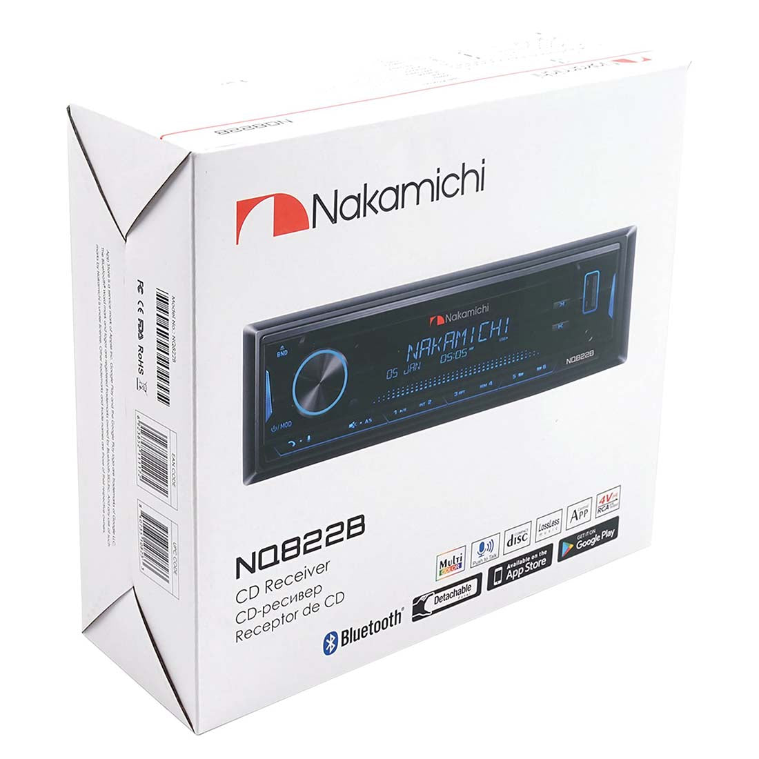 Nakamichi NQ822B 1-DIN CD/MP3/USB Car Stereo In-Dash Receiver w/ Bluetooth