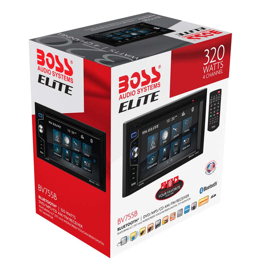 Boss Elite BV755B 2-DIN In-Dash CD DVD Bluetooth Receiver w/ 6.2" Touchscreen