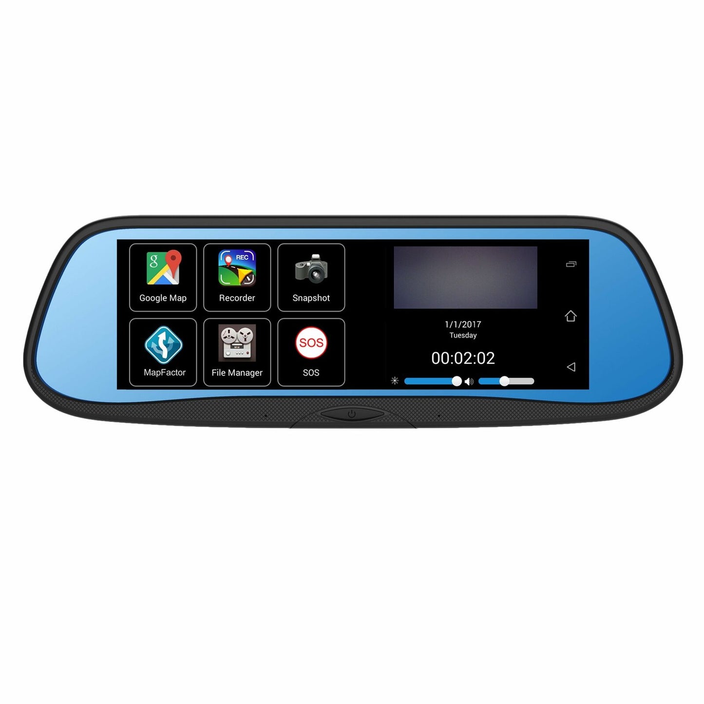 Boyo Vision VTG700X 7" HD Rear-View Mirror Navigation Monitor w/ Built-in DVR