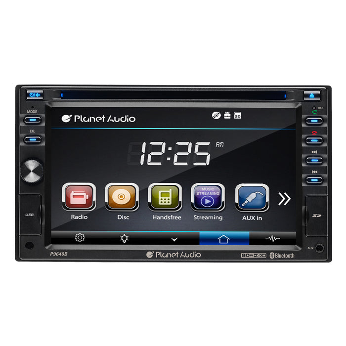 Planet Audio P9640B 2-DIN In-Dash CD DVD Bluetooth Receiver w/ 6.2" Touchscreen