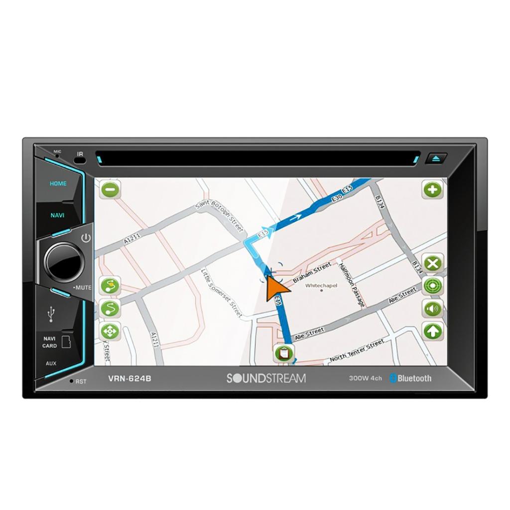 Soundstream VRN-624B 2-DIN DVD Bluetooth Navigation Receiver w/ 6.2" Touchscreen