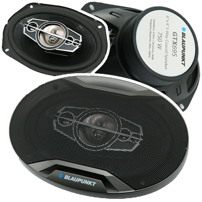 Blaupunkt GTX695 Power 750 Watts 6"x9" 5-Way 4-Ohm Max Coaxial Speakers