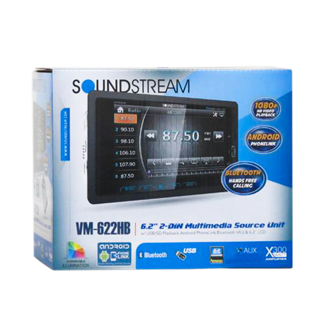 Soundstream VM-622HB 2-DIN Bluetooth Digital Media Receiver w/ 6.2" Touchscreen