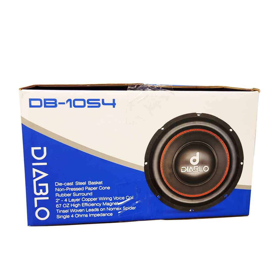 Diablo DB-10S4 10" 2200W Peak Single 4-Ohm Voice Coil SVC Car Audio Subwoofer