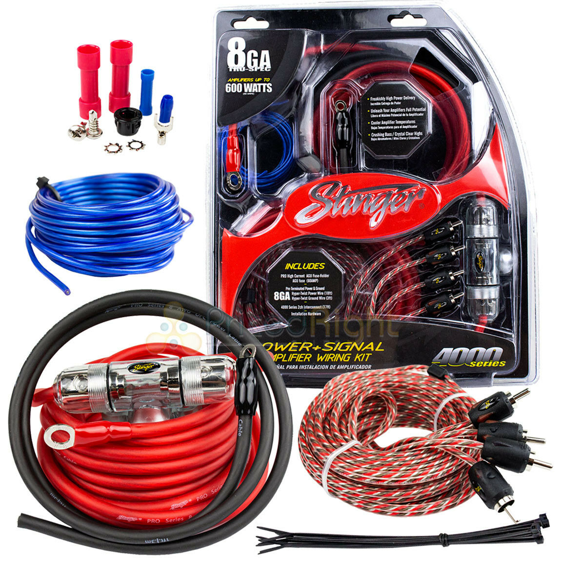 Stinger SK4681 8 Gauge Complete Power & Signal Car Audio Amplifier Wiring Kit